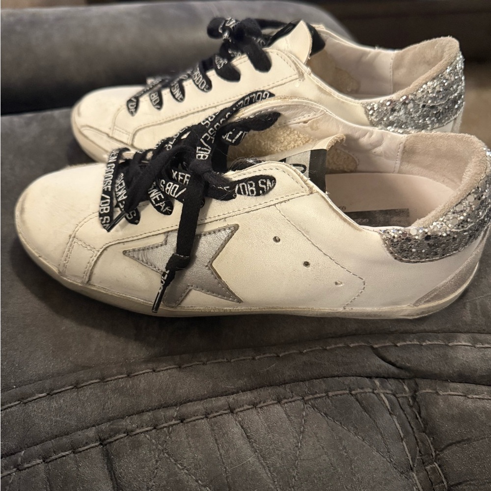 Golden Goose White and Silver Women's Shoes